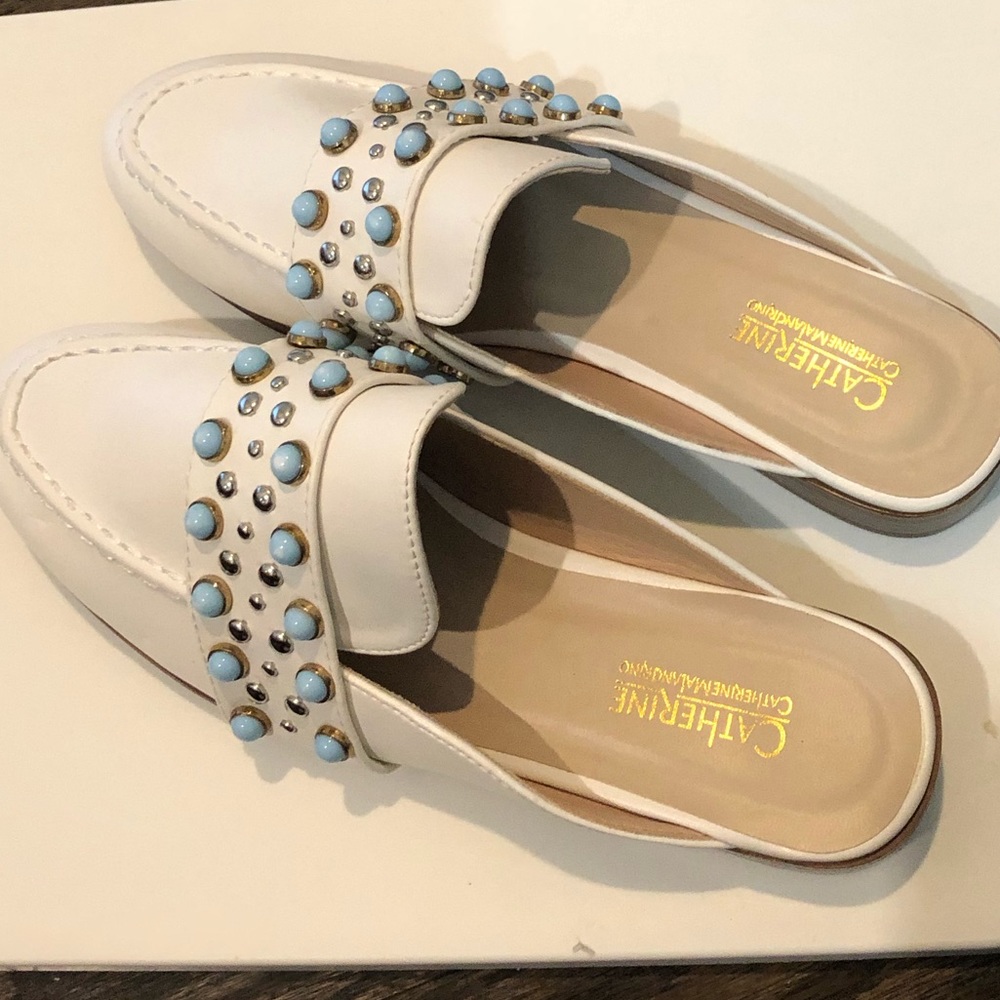 Catherine Malandrino white mules